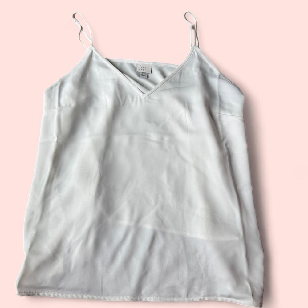 Target A New Day Ivory Chiffon Slip Cami Tank Top size XXL
